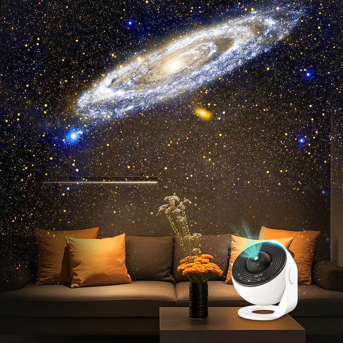Stjerneprojektor, 13-i-1 Planetarium Galakseprojektor, 360° rotasjon, stillegående design, HD-bilde og tidsfunksjon for soverom, bursdag, juledekorasjon