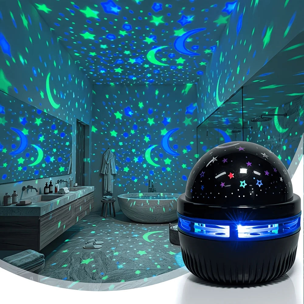 LED Stjernehimmel Nattlys USB Stjerne Måne Projektorlampe 5V for Hjem Rom Atmosfære Dekorasjoner