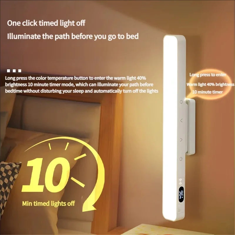 Berøringsbordlampe, magnetisk skrivebordslampe med innebygd oppladbart batteri for lesing, skap, speil, nattbord – oppladbare nattlamper