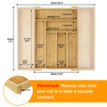 Uttrekkbar bestikkorganisator i bambus – 6–8 rom