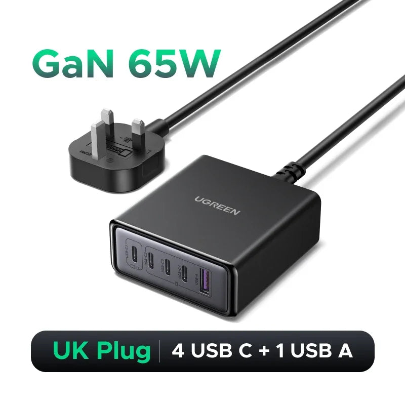 UGREEN CD328 6-i-1 GaN bordlader med opptil 100 W