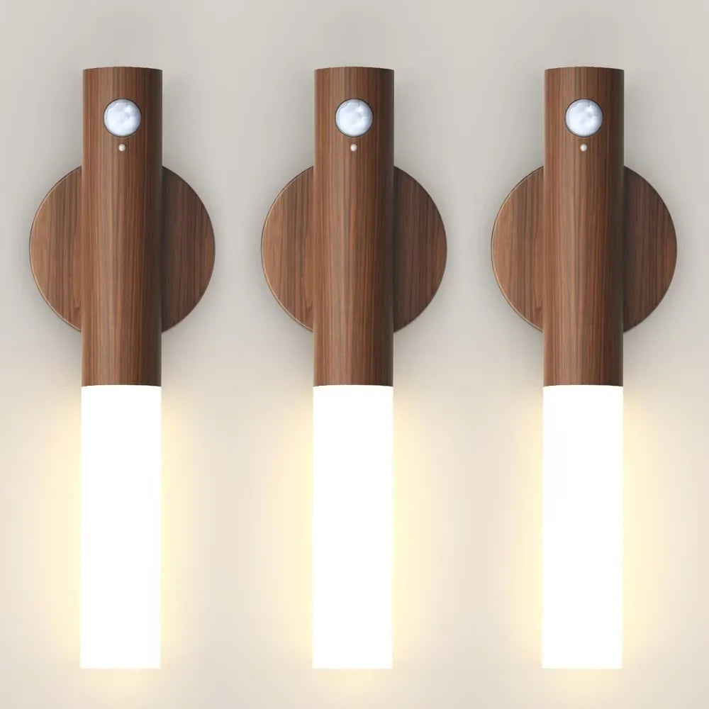 Smart bevegelsessensor nattlampe LED oppladbar magnetisk vegglampe bærbar til gang, soverom, trapper, bad og skapdekor