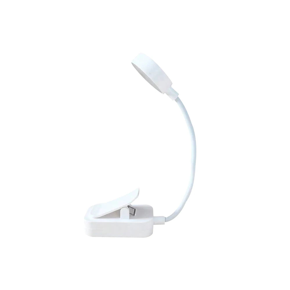 Runtowo LED boklampe med klips Bærbar leselampe Batteridrevet 3 farger Øyebeskyttelse Trinnløs dimming Mini skrivebordslampe
