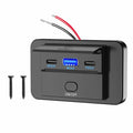 New 4 Ports Car Charger Socket Panel 12V/24V RV USB Outlet Dual QC3.0 PD Fast Charging Socket Accessories for Car Bus RV Truck