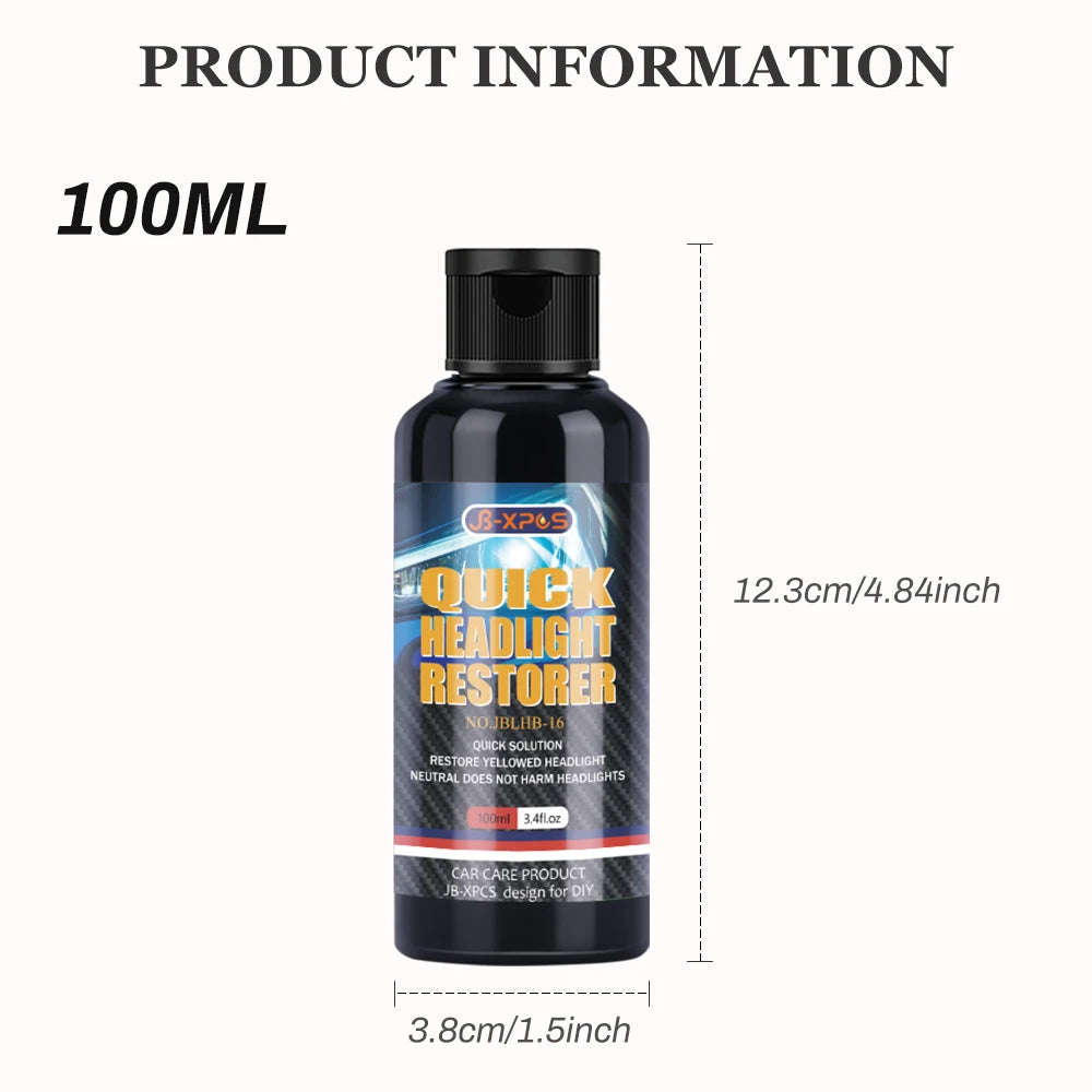 Headlight Restoration Polishing Headlamp Scratch Remover Repair Cleaning Paste Remove Oxidation Headlight Polish Liquid LHB-16
