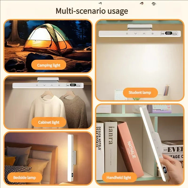 Berøringsbordlampe, magnetisk skrivebordslampe med innebygd oppladbart batteri for lesing, skap, speil, nattbord – oppladbare nattlamper