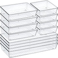 60/6/9/12-pakk skufforganisatorer gjennomsiktige plastbeholdere for oppbevaring på bad og sminkebord, for organisering av hjem og sminkesett