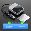 Baseus trådløs CarPlay – Kablet til trådløs CarPlay-adapter – Automatisk tilkobling – Bilens intelligente systemer – Plug & Play – Bluetooth Smart CarPlay
