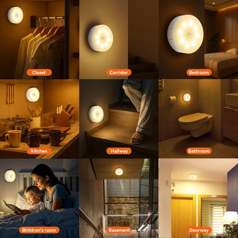 LED-nattlys med bevegelsessensor og magnetfeste