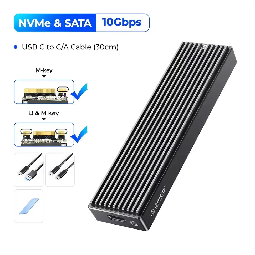 ORICO M.2 NVMe SSD-kabinett – USB-C 10 Gbps