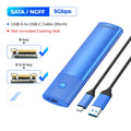 ORICO M.2 SSD-kabinett for NVMe/SATA – USB-C 10 Gbps, verktøyfri