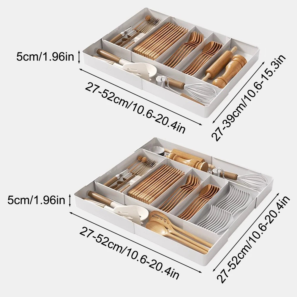 Justerbar bestikkorganisator i PC-plast