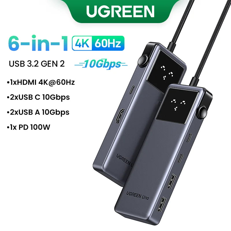 UGREEN Uno 7-i-1 USB-C-hub – 4K HDMI, USB 3.0 og Gigabit Ethernet