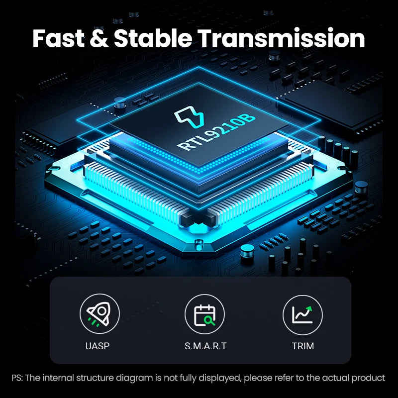 UGREEN M.2 SSD-kabinett for NVMe/SATA – USB-C 10 Gbps, opptil 8 TB