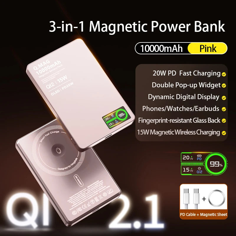 CrownQu E16 magnetisk powerbank med 5000 eller 10000 mAh