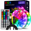 5-20m LED RGB lyslist, 44-tasters fjernkontroll + app-styring, musikksynkronisering, lavspent USB 5V tape-lys for hjem- og TV-dekorasjon