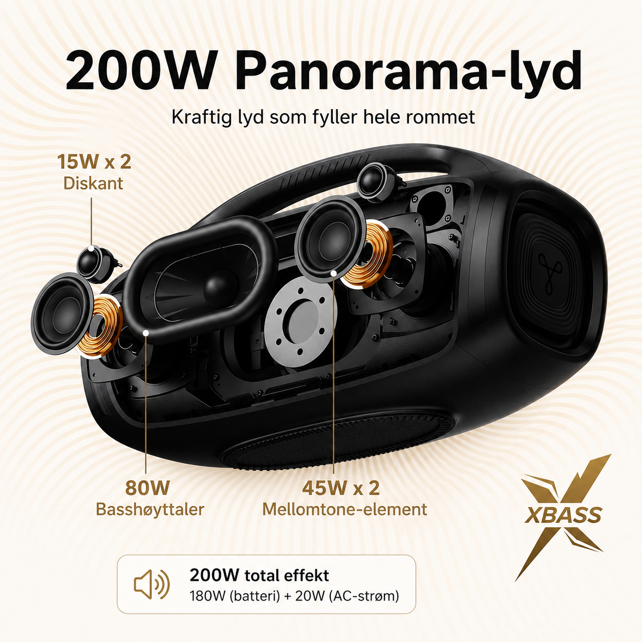 Tribit StormBox Blast 2 – 200 W partyhøyttaler med IP67