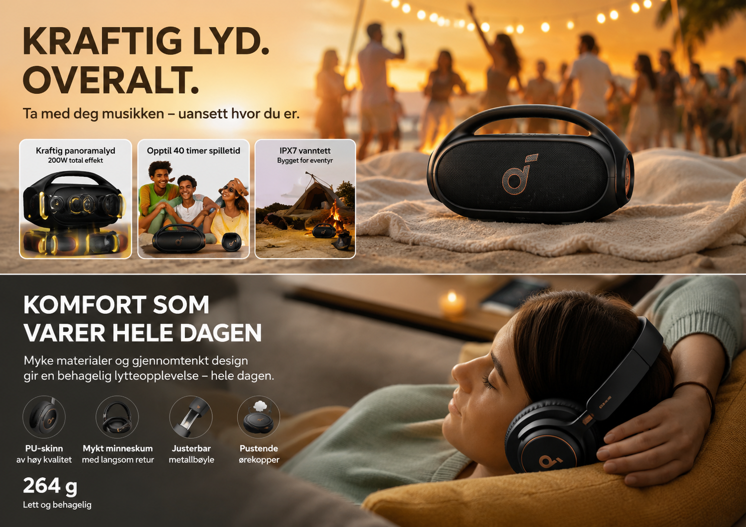 Tribit StormBox Blast 2 – 200 W partyhøyttaler med IP67
