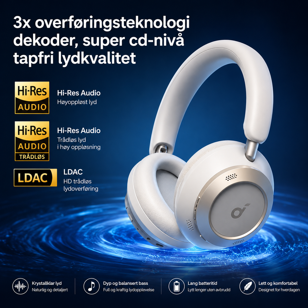Anker Soundcore Space One Pro – sammenleggbare ANC-hodetelefoner