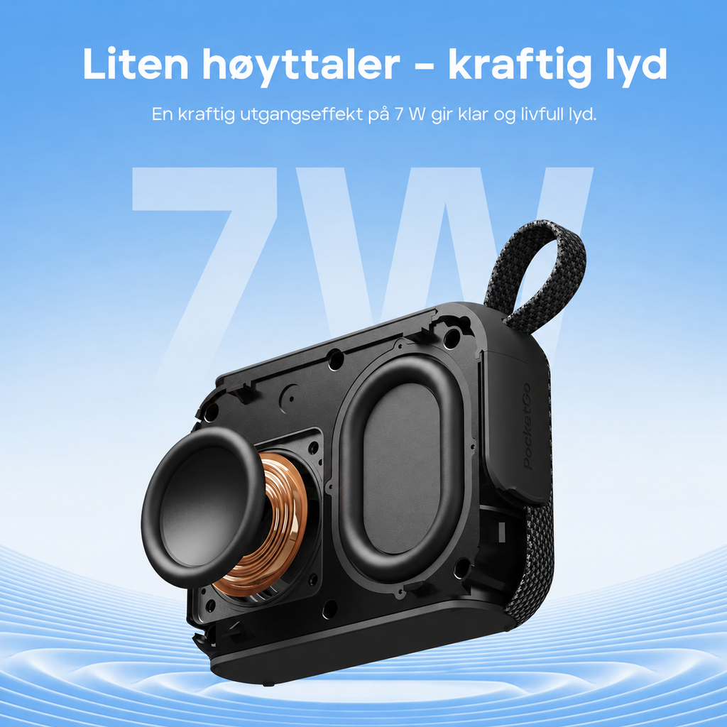Tribit PocketGo bærbar Bluetooth-høyttaler – IP68 og 20 timers batteritid