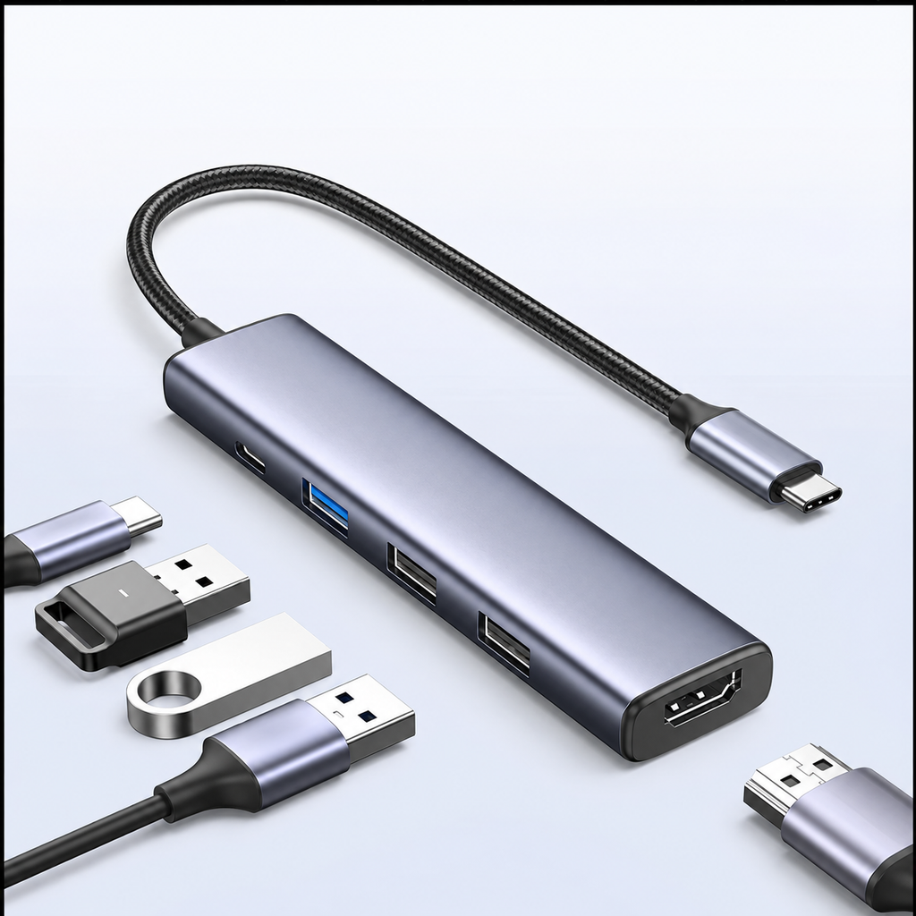 UGREEN 5-i-1 USB-C-hub med 4K HDMI og 100 W PD