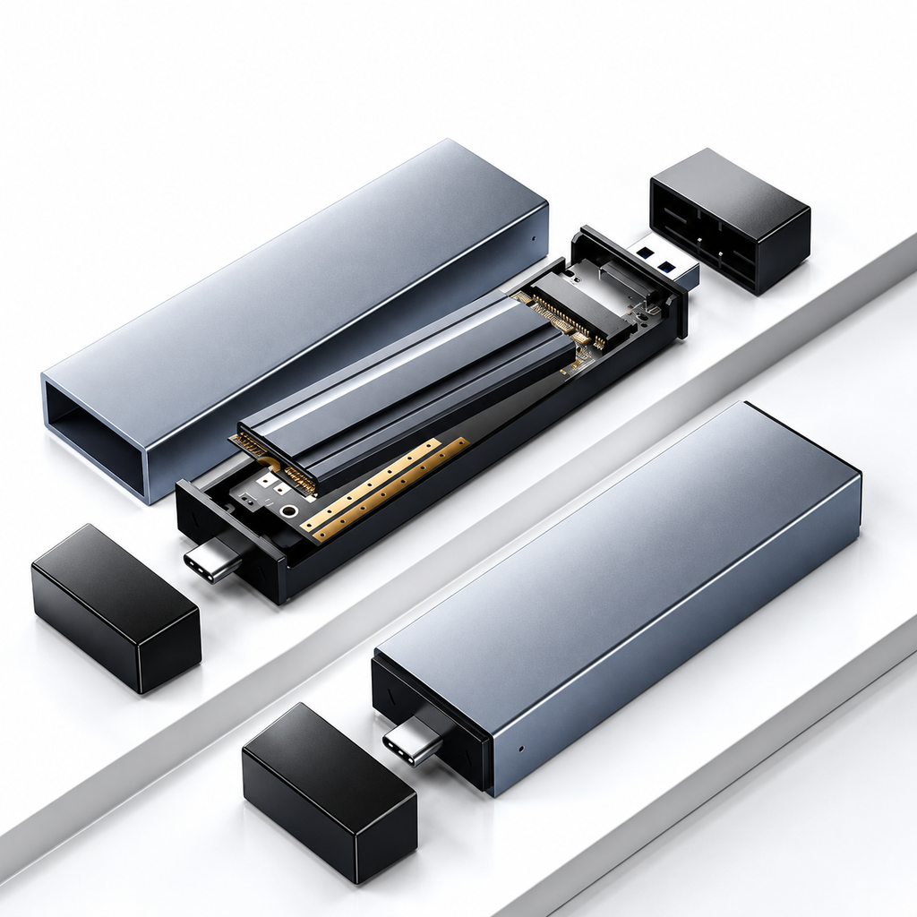 ORICO M.2 SSD-kabinett for NVMe/SATA – USB-C 10 Gbps, verktøyfri