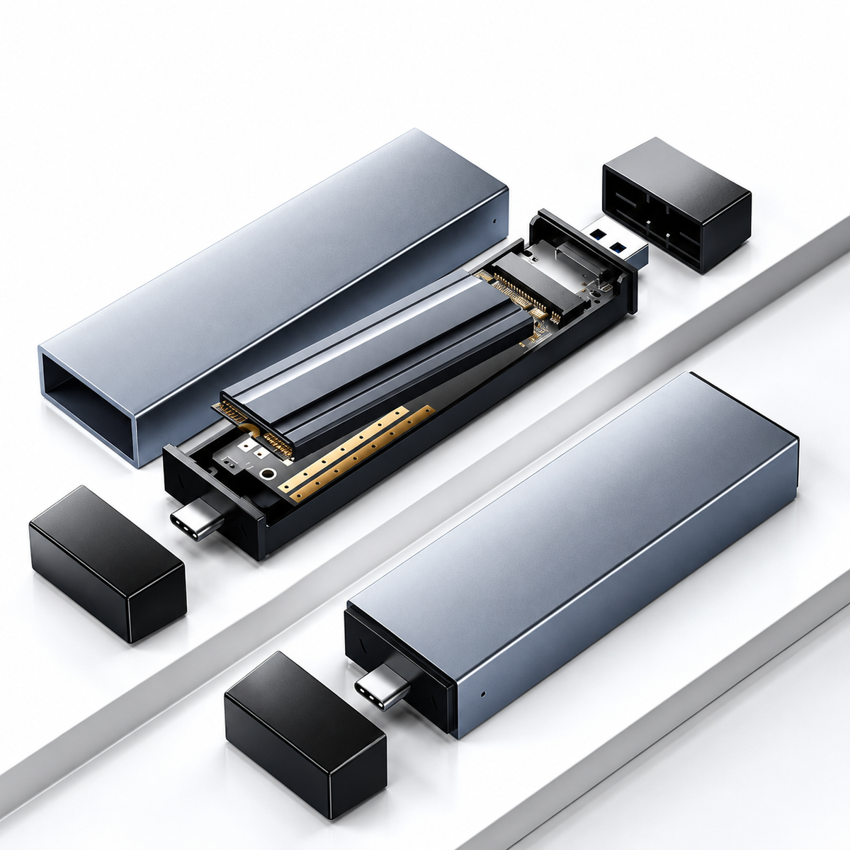 ORICO M.2 SSD-kabinett for NVMe/SATA – USB-C 10 Gbps, verktøyfri